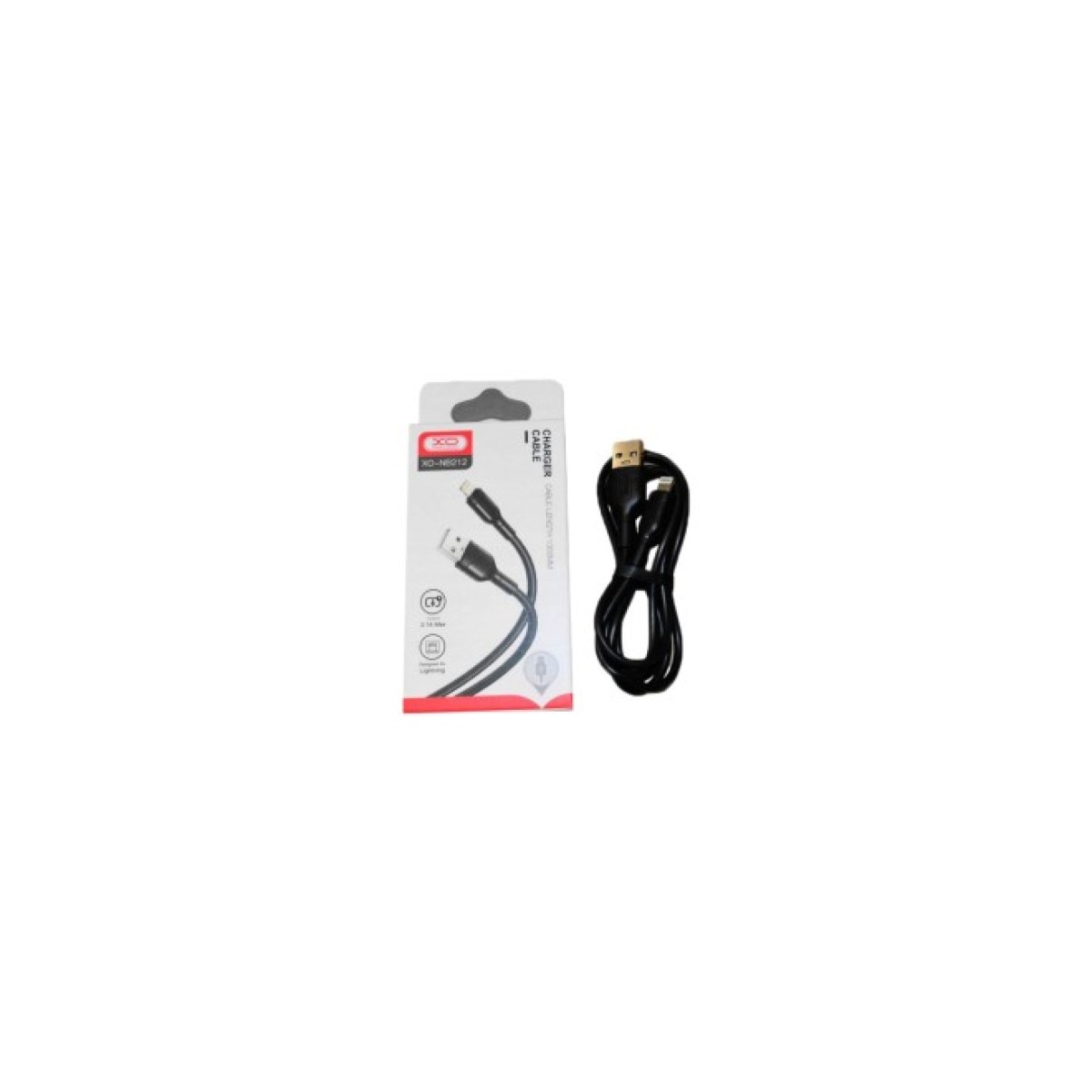 Дата кабель USB 2.0 AM to Lightning 1.0m NB212 2.1A Black XO (XO-NB212i-BK) 98_98.jpg - фото 2