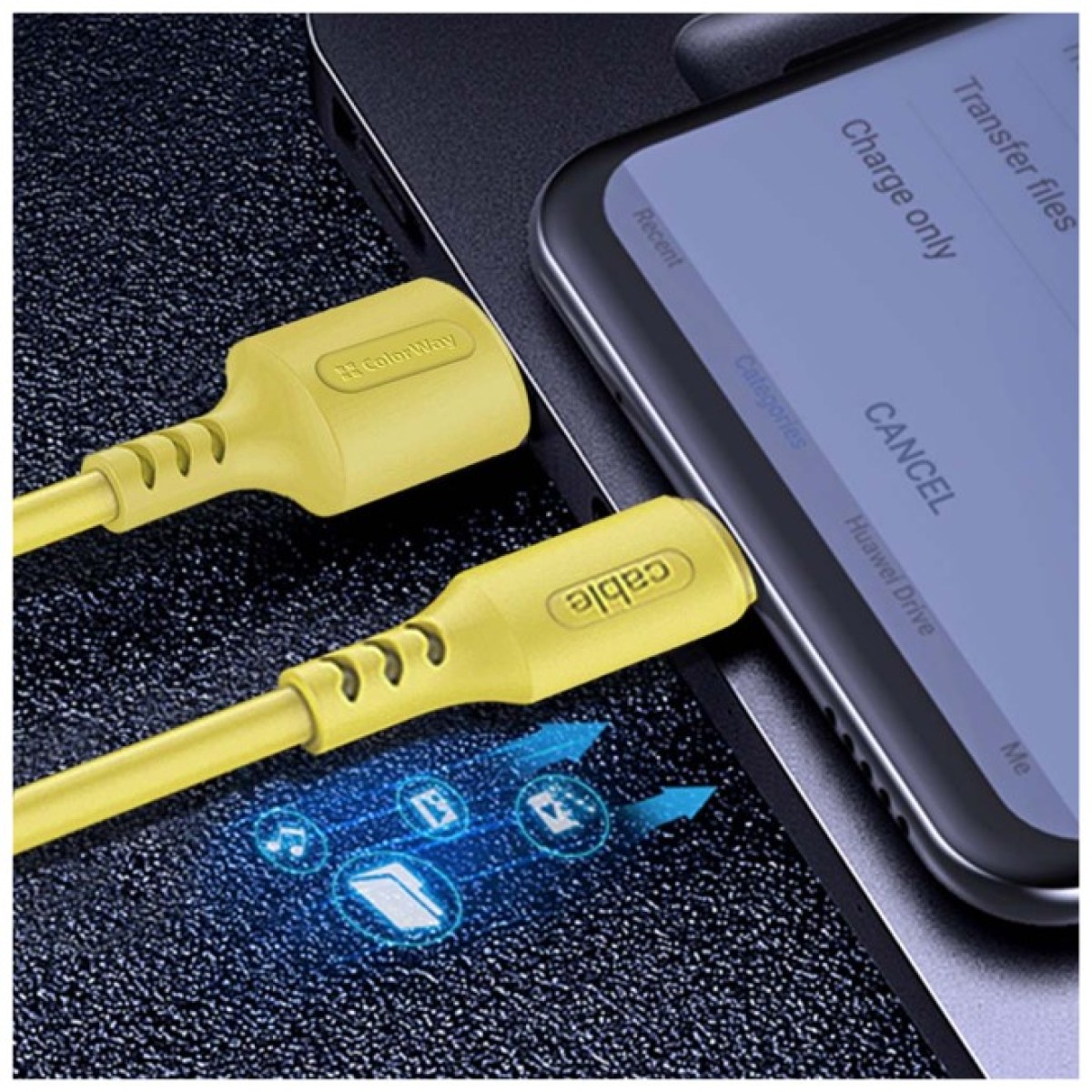 Дата кабель USB 2.0 AM to Lightning 1.0m soft silicone yellow ColorWay (CW-CBUL043-Y) 98_98.jpg - фото 6