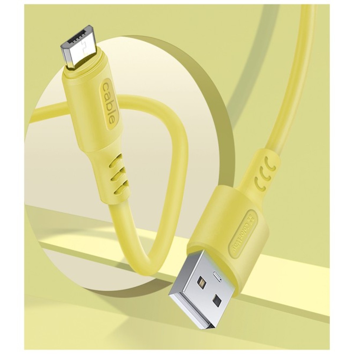 Дата кабель USB 2.0 AM to Micro 5P 1.0m soft silicone yellow ColorWay (CW-CBUM043-Y) 98_98.jpg - фото 3