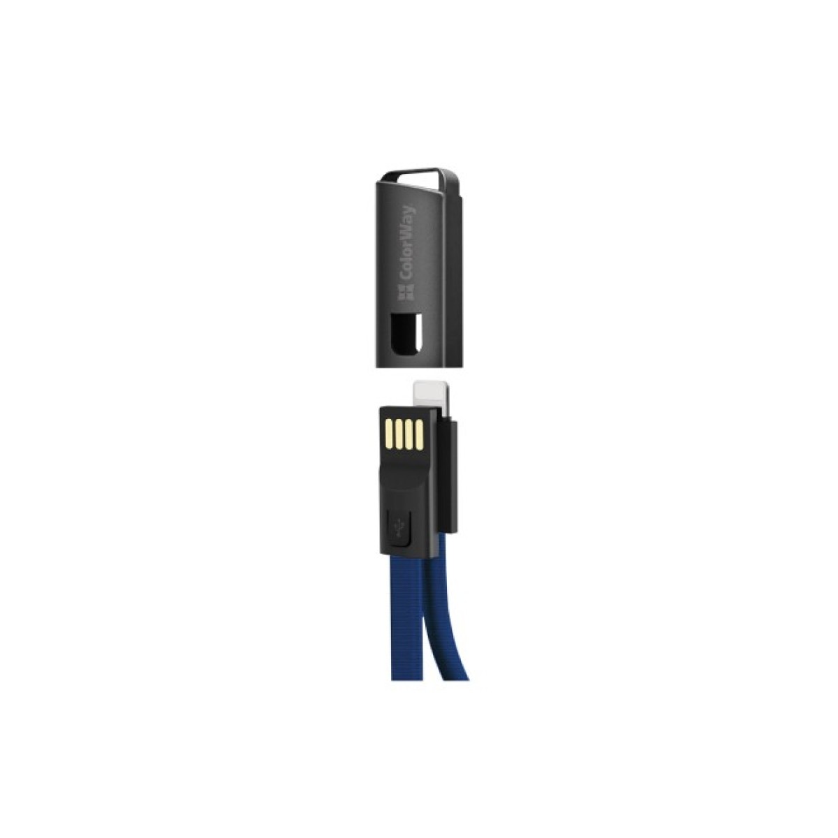 Дата кабель USB 2.0 AM to Lightning 0.22m blue ColorWay (CW-CBUL021-BL) 98_98.jpg - фото 2