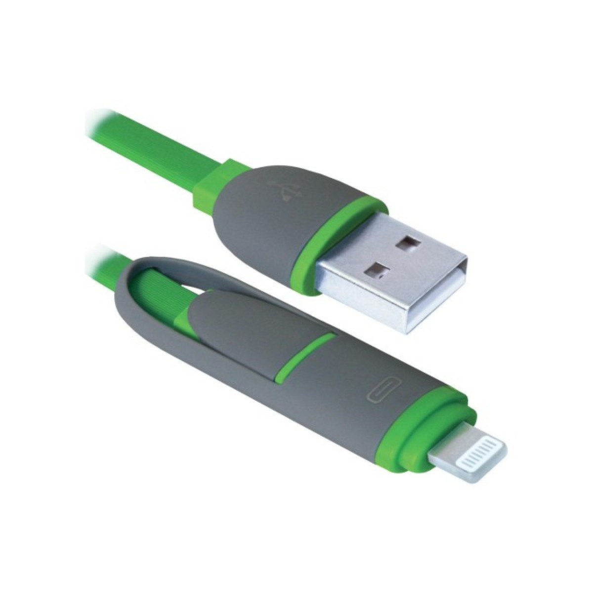 Дата кабель USB10-03BP USB - Micro USB/Lightning, green, 1m Defender (87489) 256_256.jpg