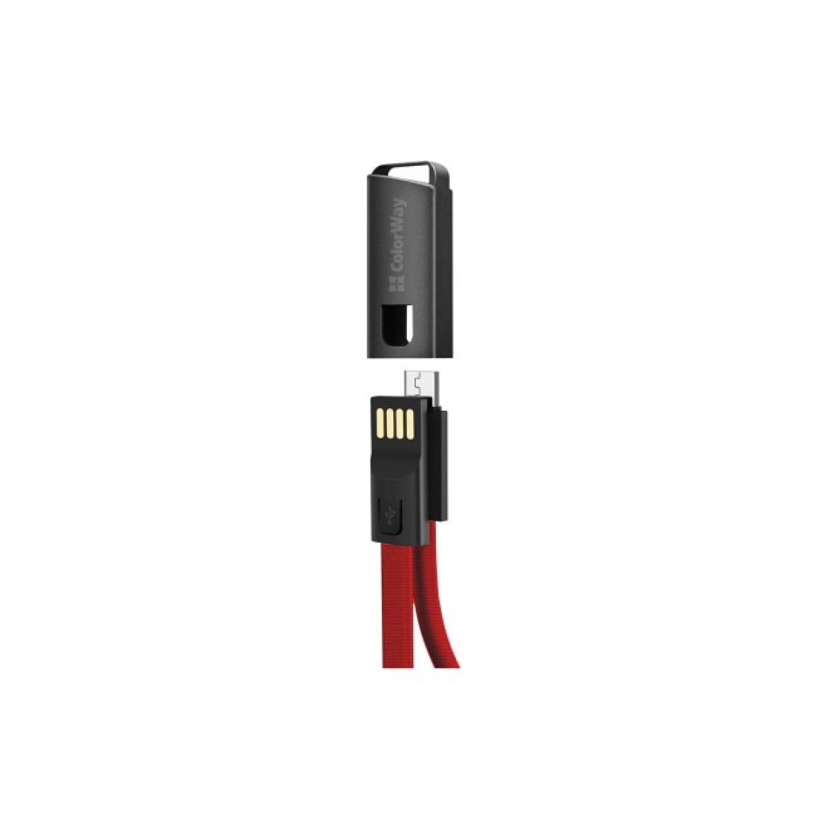 Дата кабель USB 2.0 AM to Micro 5P 0.22m red ColorWay (CW-CBUM022-RD) 98_98.jpg - фото 4