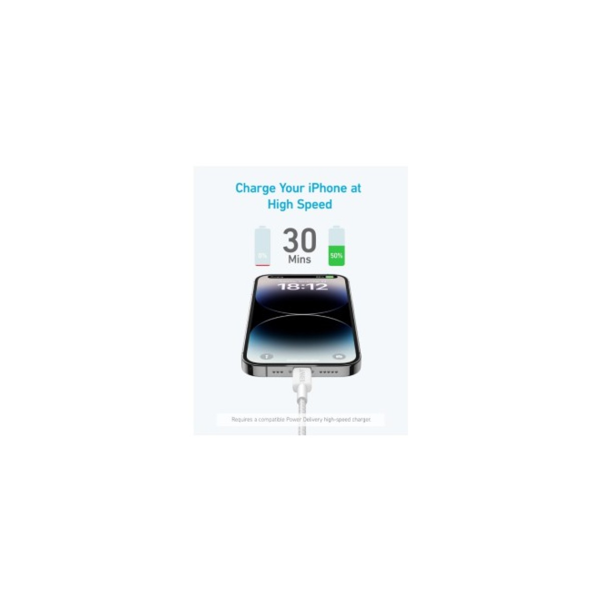 Дата кабель USB 2.0 AM to Lightning 0.9m 322 White Anker (A81B5H21/A81B5G21) 98_98.jpg - фото 4