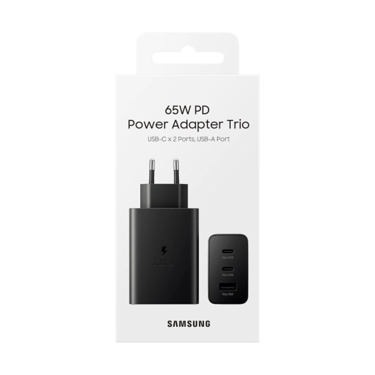 Зарядное устройство Samsung 65W Power Adapter Trio (w/o cable) Black (EP-T6530NBEGRU) 98_98.jpg - фото 4