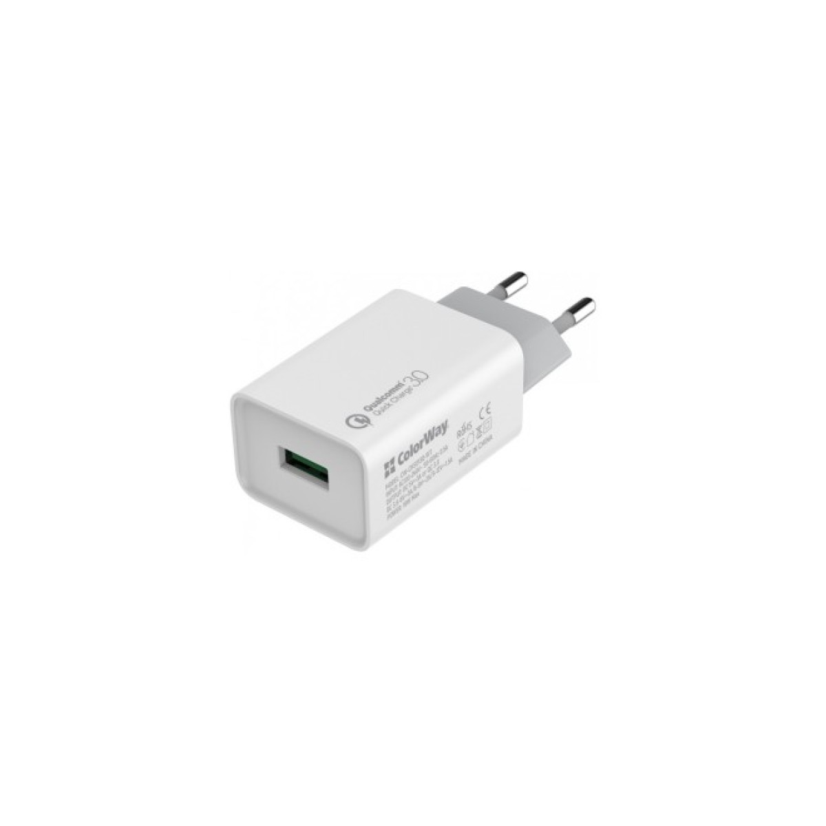 Зарядний пристрій ColorWay 1USB Quick Charge 3.0 (18W) (CW-CHS013Q-WT) 256_256.jpg