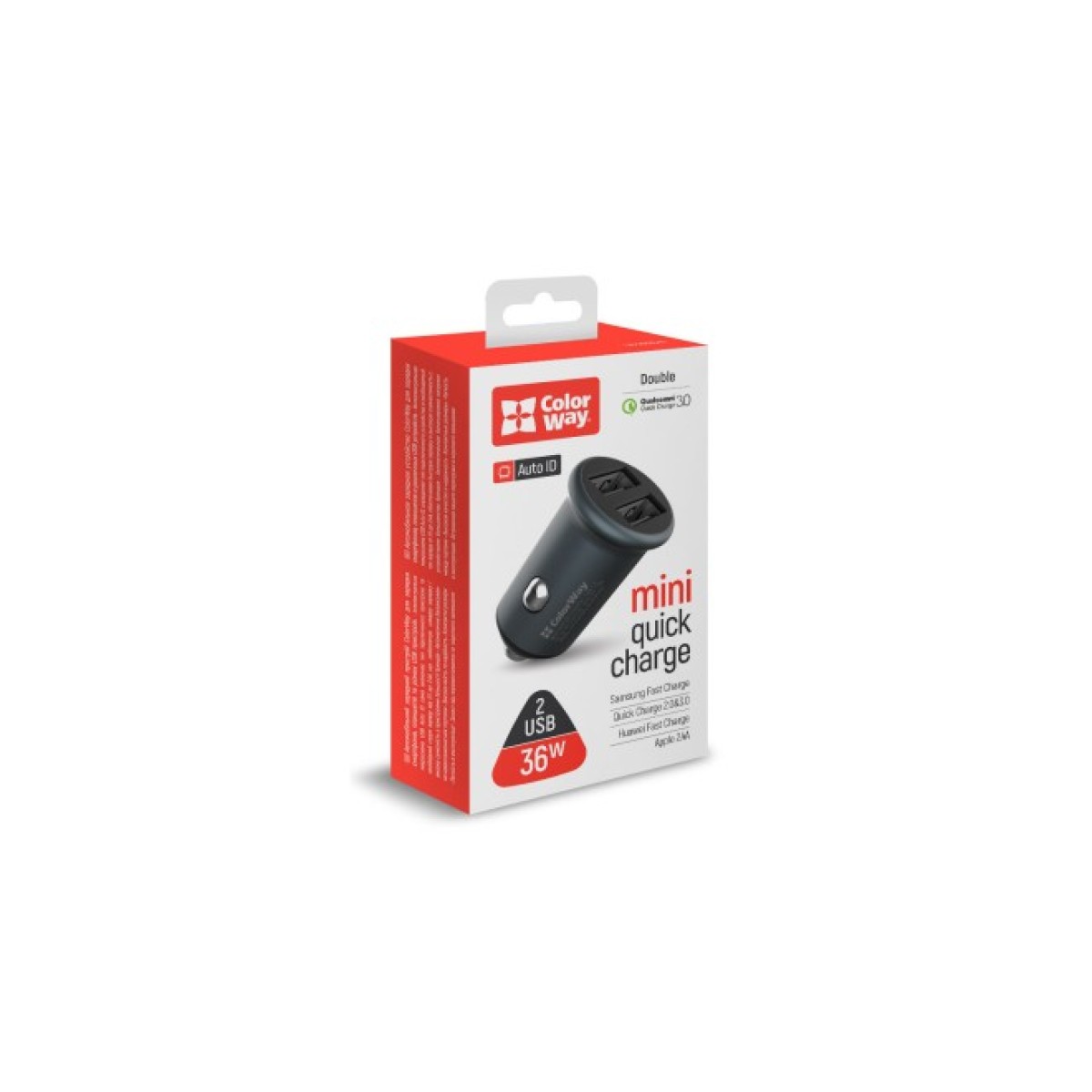 Зарядний пристрій ColorWay 2USB Quick Charge 3.0 (36W) Gray (CW-CHA036Q-GR) 98_98.jpg - фото 6