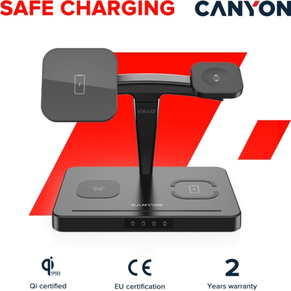 Зарядний пристрій Canyon WS-404 4in1 Wireless charger (CNS-WCS404B) 98_98.jpg - фото 4