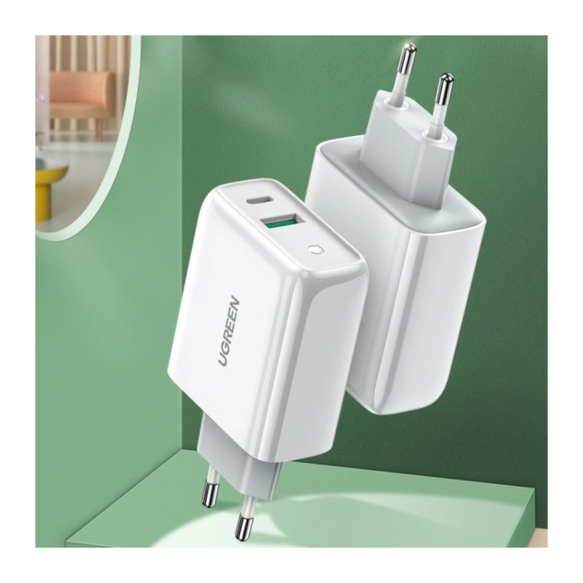 Зарядний пристрій Ugreen CD170 36W USB + Type-C Charger (White) (60468) 98_98.jpg - фото 4