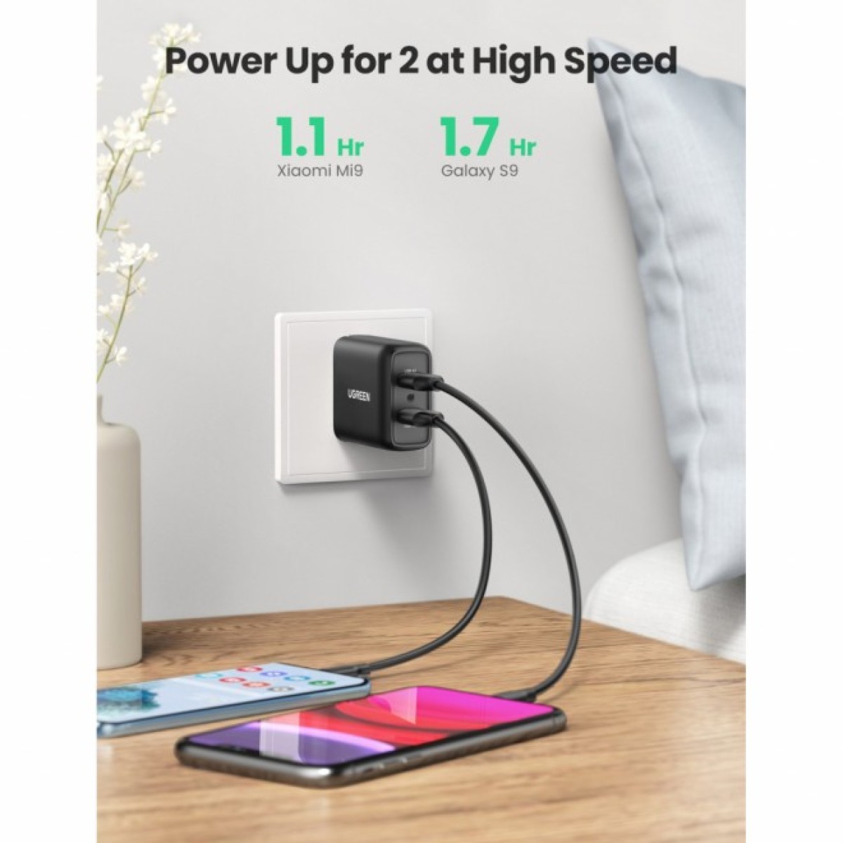 Зарядний пристрій Ugreen CD161 36W 2xUSB QC 3.0 Charger (Black) (10216) 98_98.jpg - фото 5