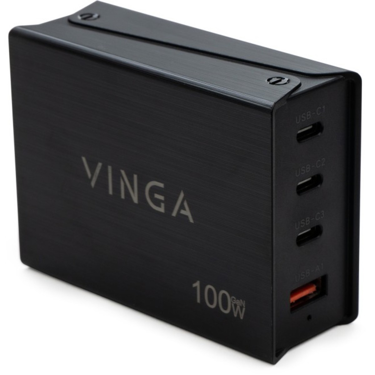 Зарядний пристрій Vinga GaN 100W PD+QC 3C1A ports 1.2m Wired Charger (VCPCH100CB) 98_98.jpg - фото 1