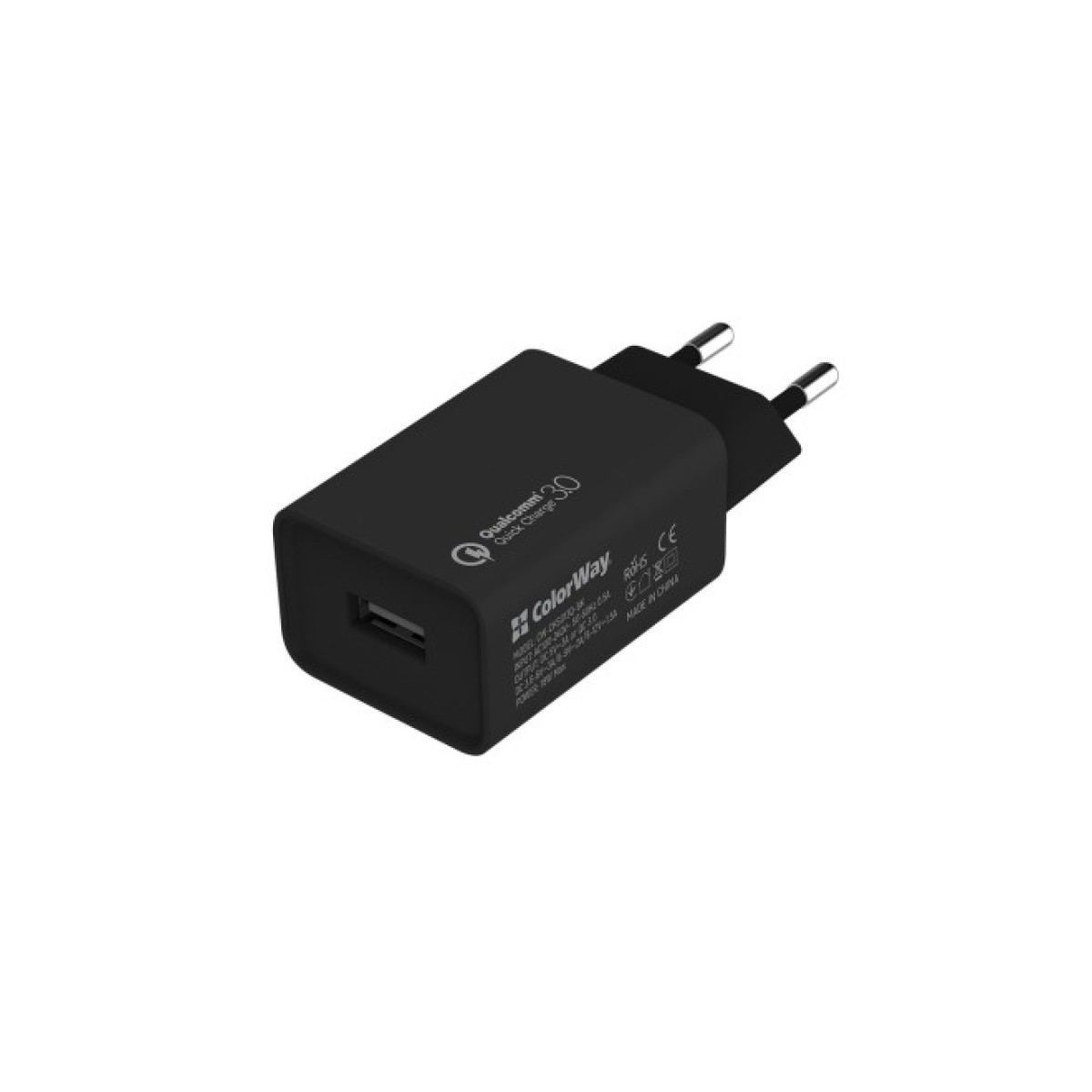 Зарядний пристрій ColorWay 1USB Quick Charge 3.0 (18W) black (CW-CHS013Q-BK) 256_256.jpg