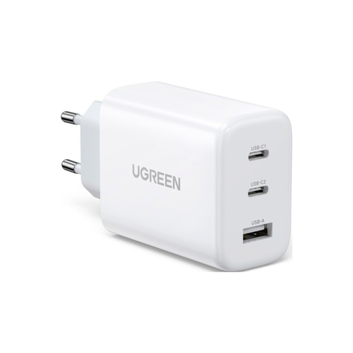 Зарядний пристрій Ugreen 3xUSB 65W (2xType-C+USB QC3.0) Fast Charger White CD275 (90496) 256_256.jpg