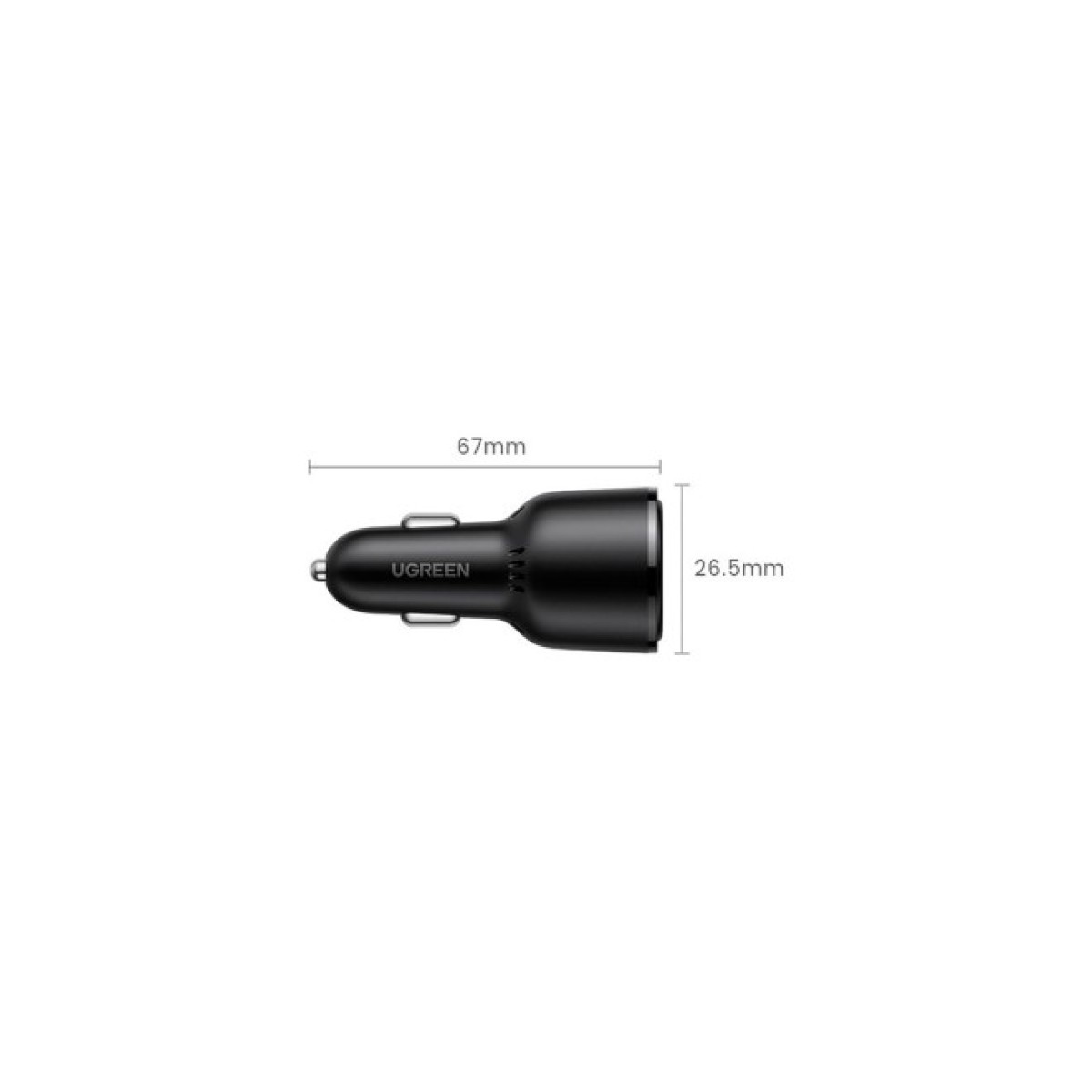 Зарядний пристрій Ugreen 2xUSB-C PD+USB-A QC 69W Fast Car Charger Black (CD239) (20467) 98_98.jpg - фото 6