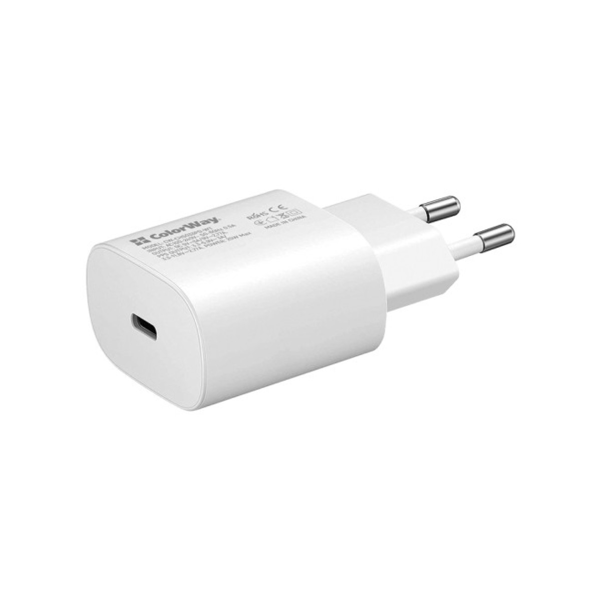 Зарядний пристрій ColorWay Power Delivery Port PPS USB Type-C (25W) white (CW-CHS033PD-WT) 256_256.jpg