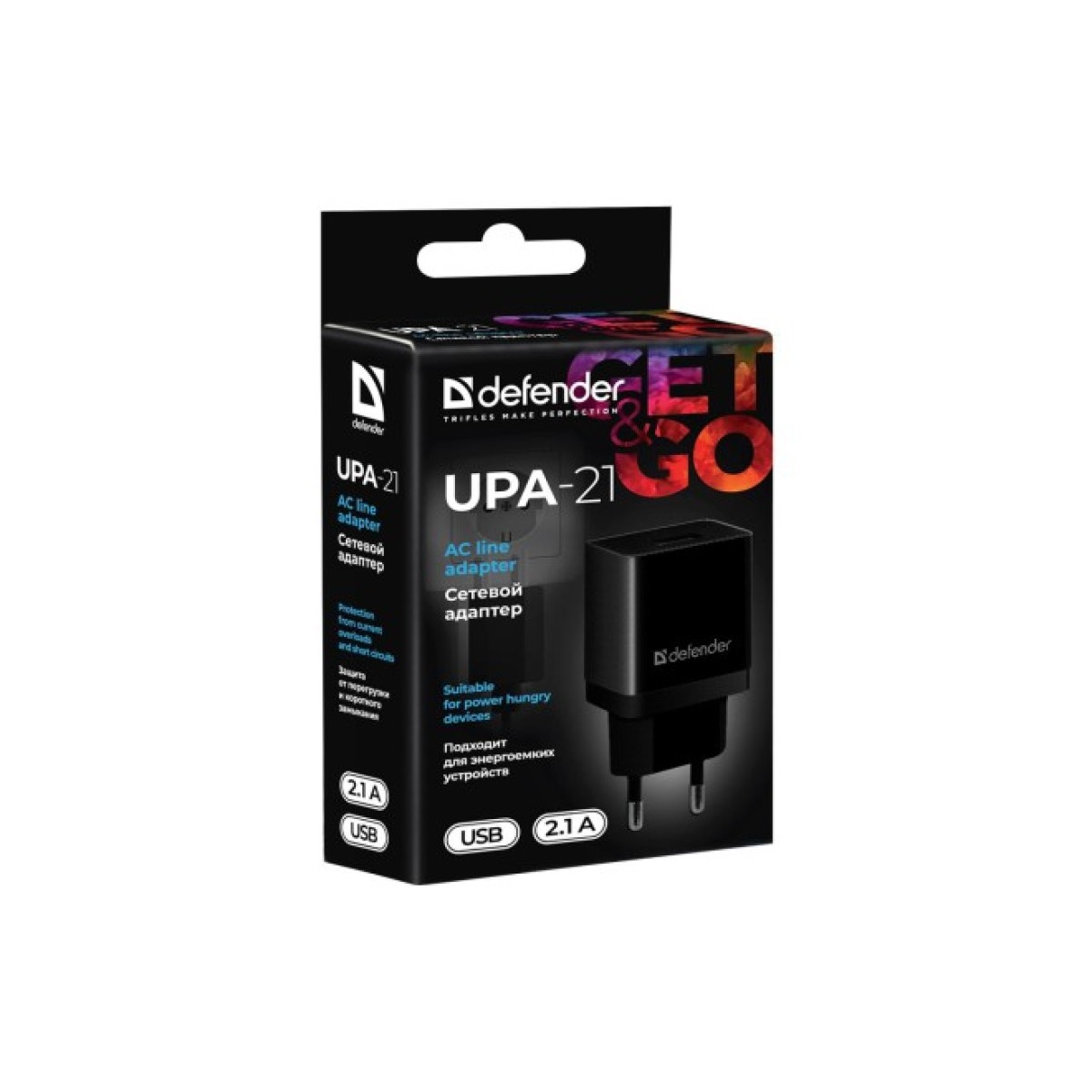 Зарядний пристрій Defender UPA-21 black, 1xUSB, 5V / 2.1A (83577) 98_98.jpg - фото 4