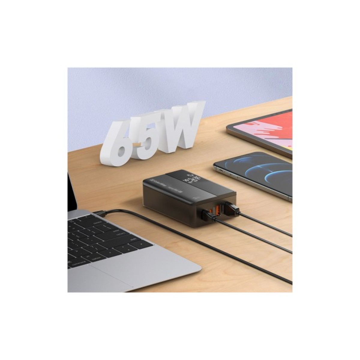 Зарядний пристрій ColorWay Power Delivery (2USB-A + 2USB TYPE-C) (65W) black (CW-CHS040PD-BK) 98_98.jpg - фото 8