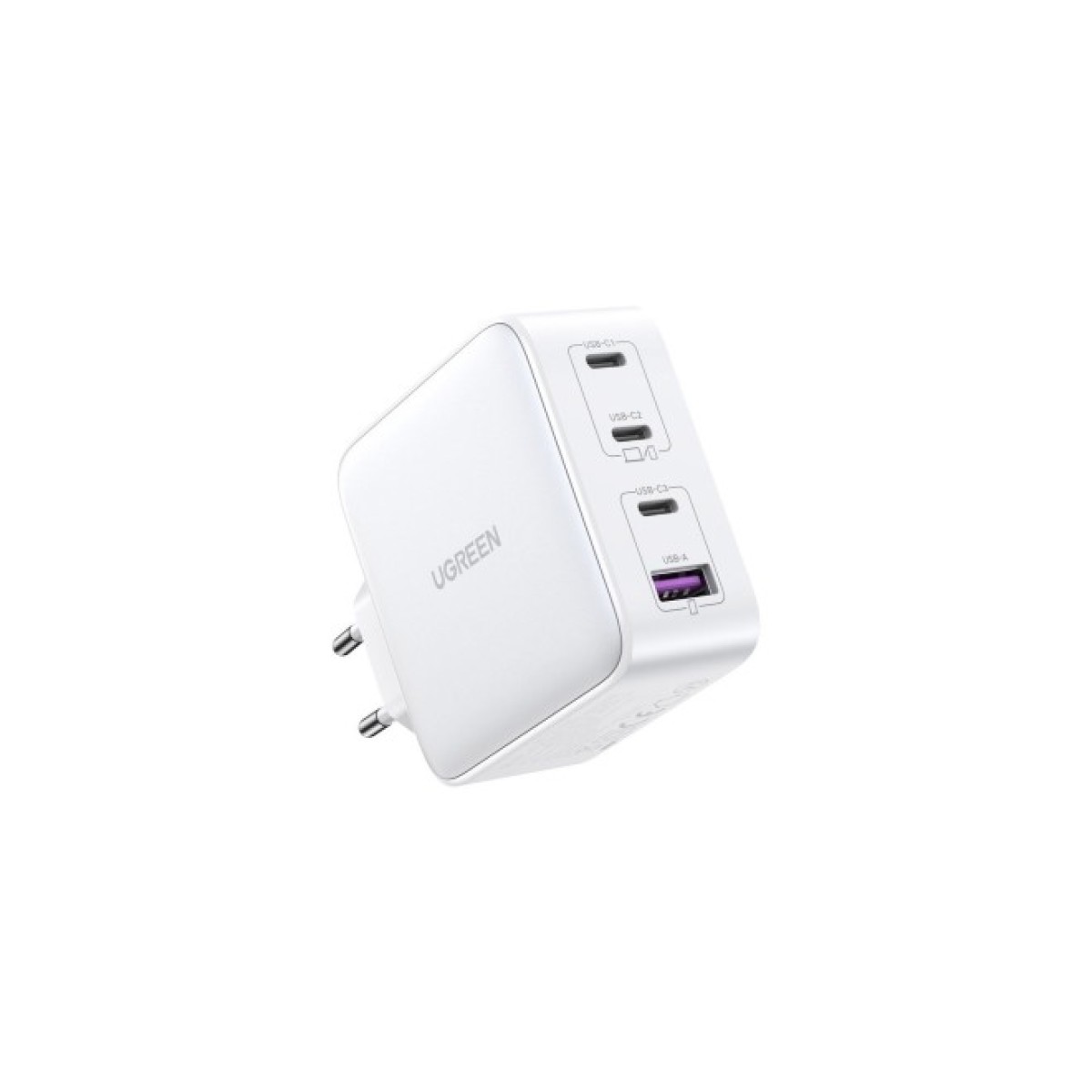 Зарядний пристрій Ugreen Nexode USB-A+3*USB-C 100W GaN Te ch Fast White (CD226/15337) 98_98.jpg - фото 3