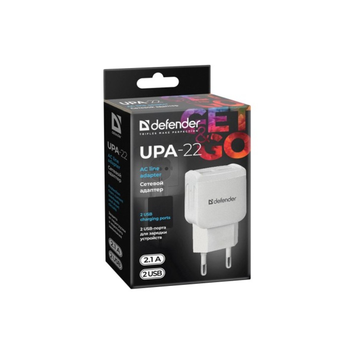 Зарядний пристрій Defender UPA-22 white, 2xUSB, 2.1A (83580) 98_98.jpg - фото 3