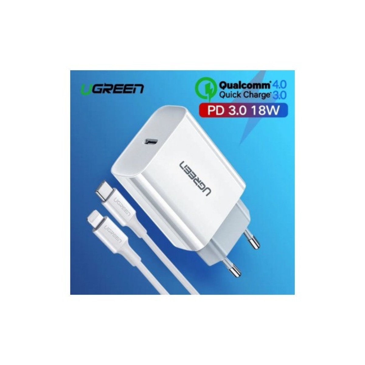 Зарядний пристрій Ugreen CD137 Type-C PD 20W Charger (White) (60450) 98_98.jpg - фото 2