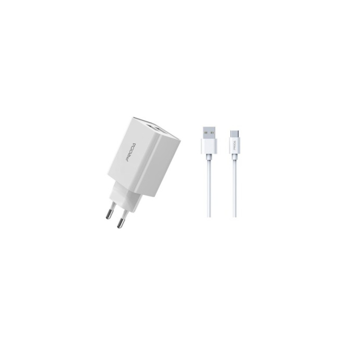 Зарядний пристрій Proda PD-A28a 2хUSB 2.4A + USB Type-C 1.0m (PD-A28c-WH) 98_98.jpg - фото 2