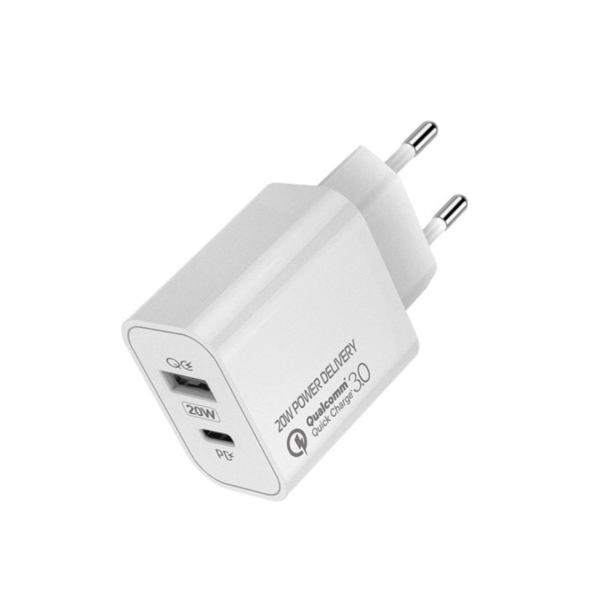 Зарядний пристрій ColorWay Type-C PD + USB QC3.0 (20W) V2 white (CW-CHS025QPD-WT) 98_98.jpg - фото 5