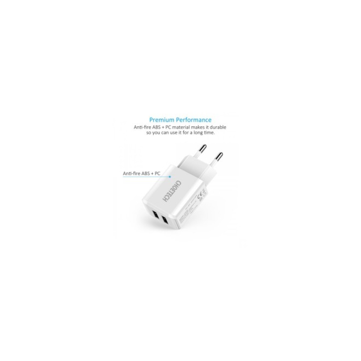 Зарядное устройство Choetech 2xUSB 5V/2A (C0030EU-WH) 98_98.jpg - фото 3