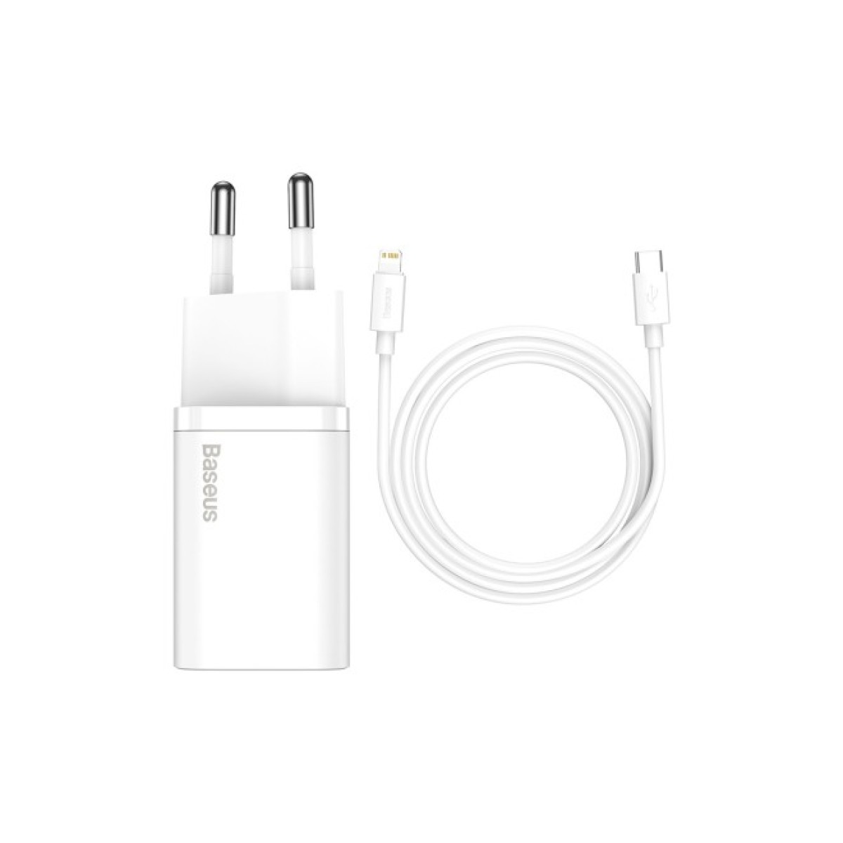 Зарядное устройство Baseus Super Si 1C 20W With Simple Wisdom Data Cable Type-C/iP White (TZCCSUP-B02) 98_98.jpg - фото 8