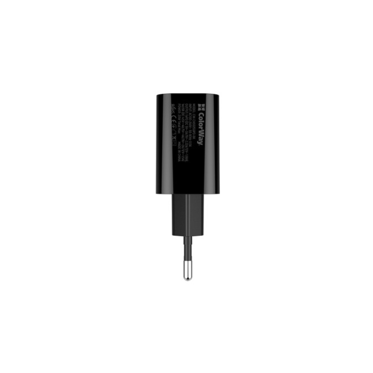 Зарядний пристрій ColorWay Type-C PD + USB QC3.0 (20W) V2 black (CW-CHS025QPD-BK) 98_98.jpg - фото 2