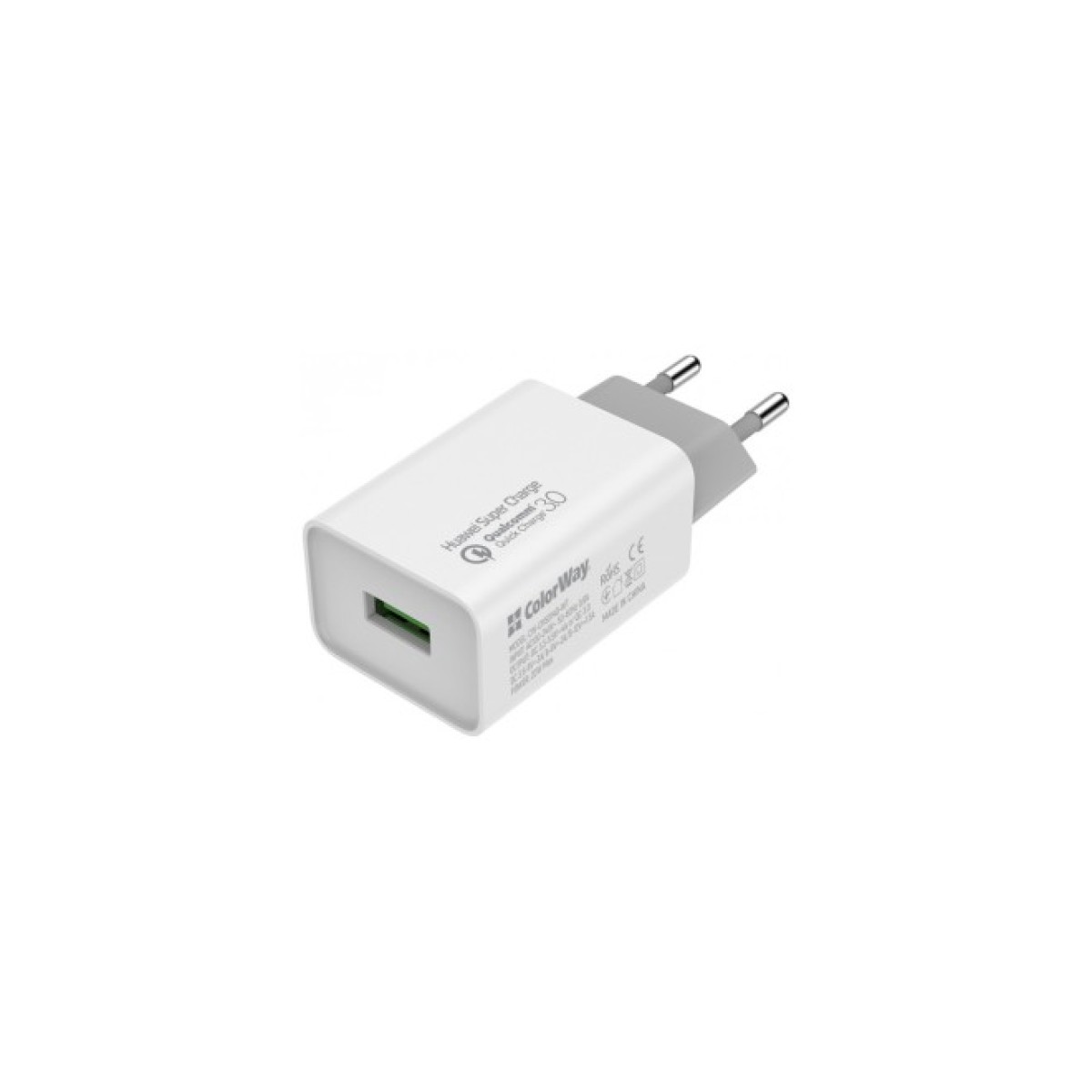 Зарядний пристрій ColorWay 1USB Huawei Super Charge/Quick Charge 3.0, 4A (20W) (CW-CHS014Q-WT) 256_256.jpg