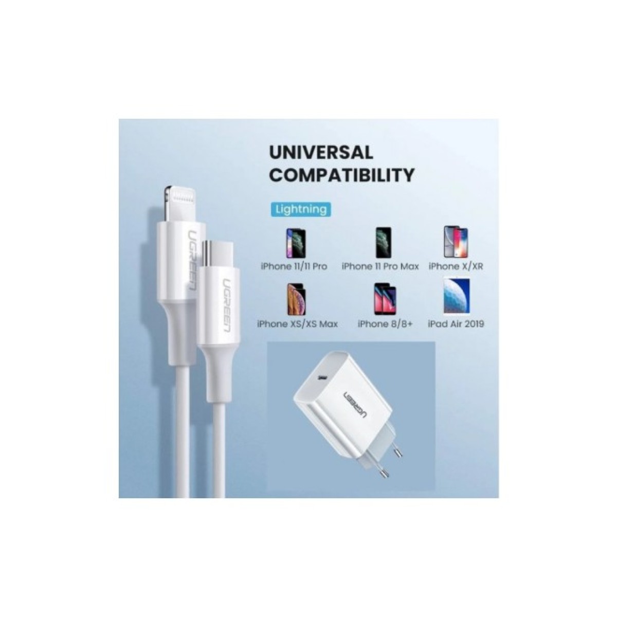 Зарядний пристрій Ugreen CD137 Type-C PD 20W Charger (White) (60450) 98_98.jpg - фото 7