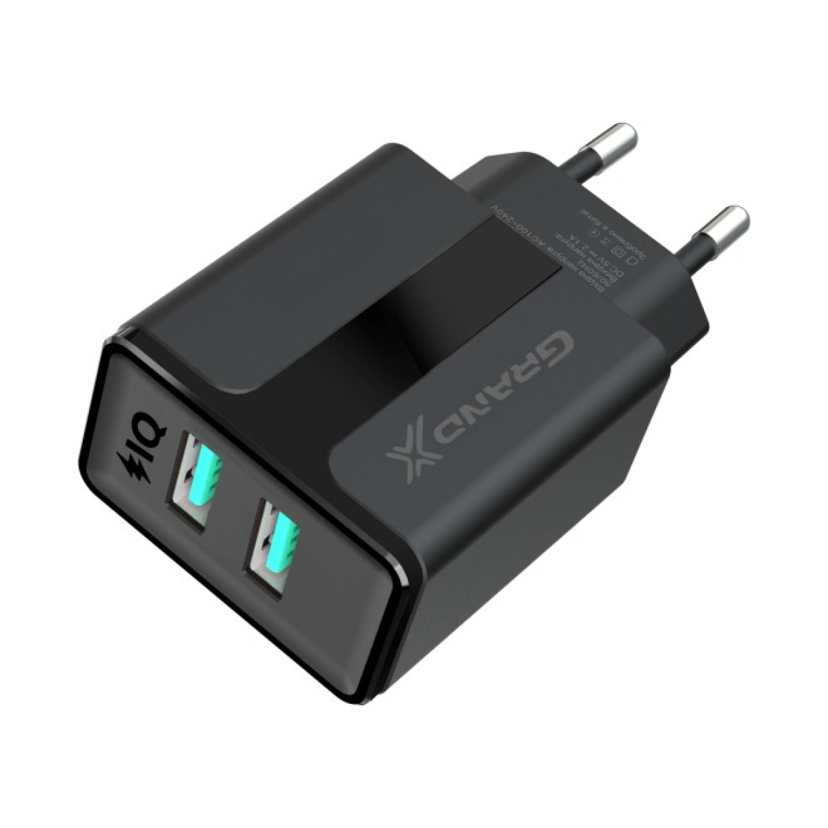 Зарядний пристрій Grand-X 5V 2,1A Black + cable USB-Lightning (CH15LTB) 98_98.jpg - фото 2