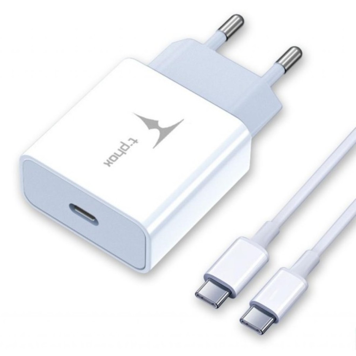 Зарядний пристрій T-Phox PD 18W Charger + Type-C-C 60W cable 1m (White) (T-P01(W)+Type-C) 256_256.jpg