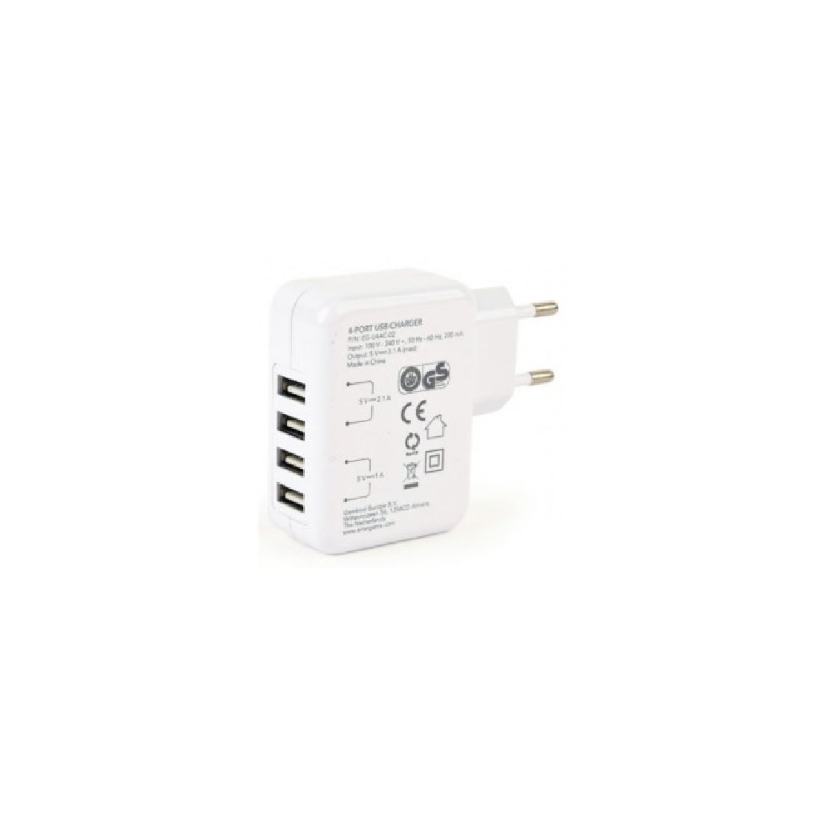 Зарядний пристрій EnerGenie 4 USB, 3.1A (EG-U4AC-02) 98_98.jpg - фото 3