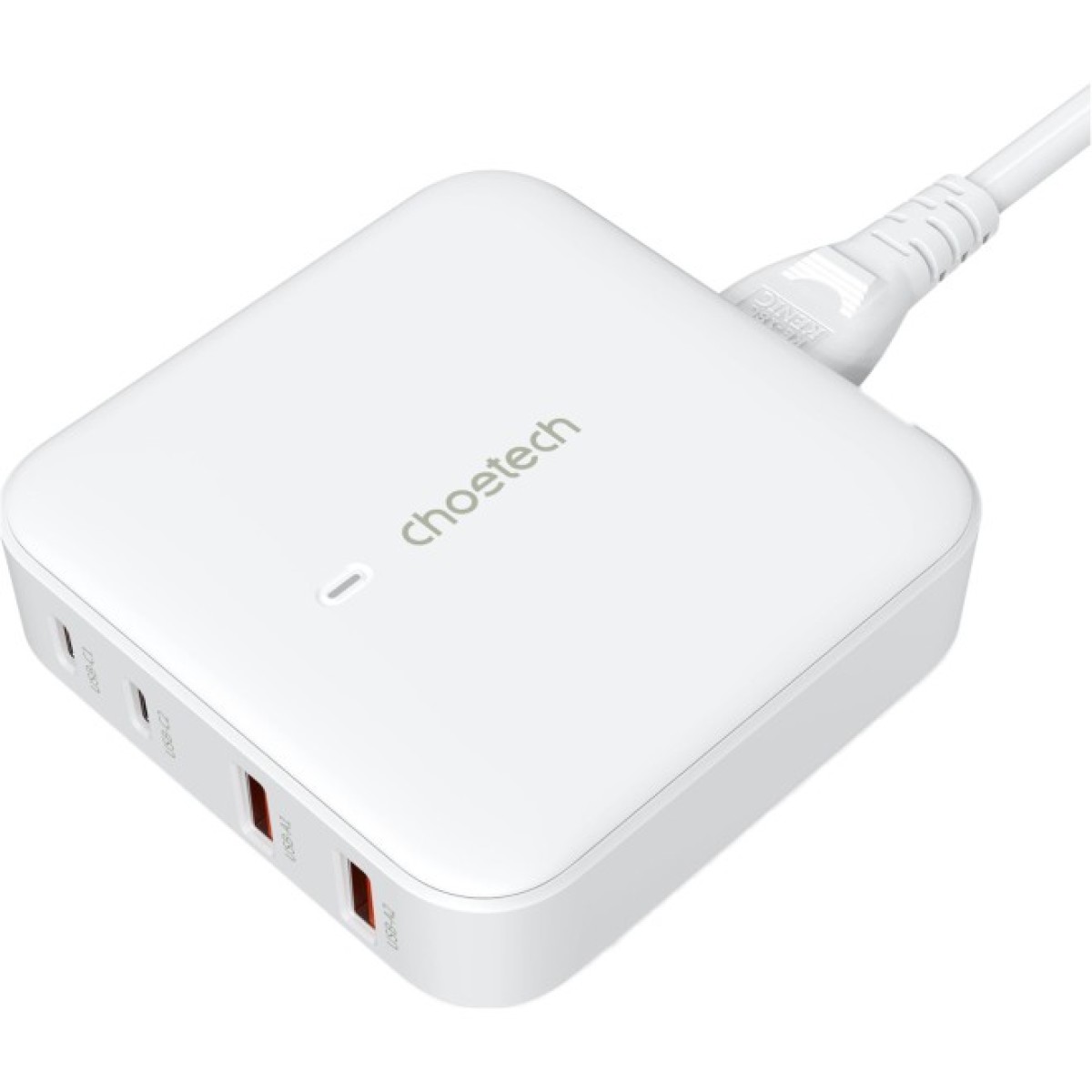 Зарядний пристрій Choetech GaN 2 USB-A / 2 USB-C 100W QC3.0/PD/PPS (PD8008-EU-WH) 98_98.jpg - фото 5