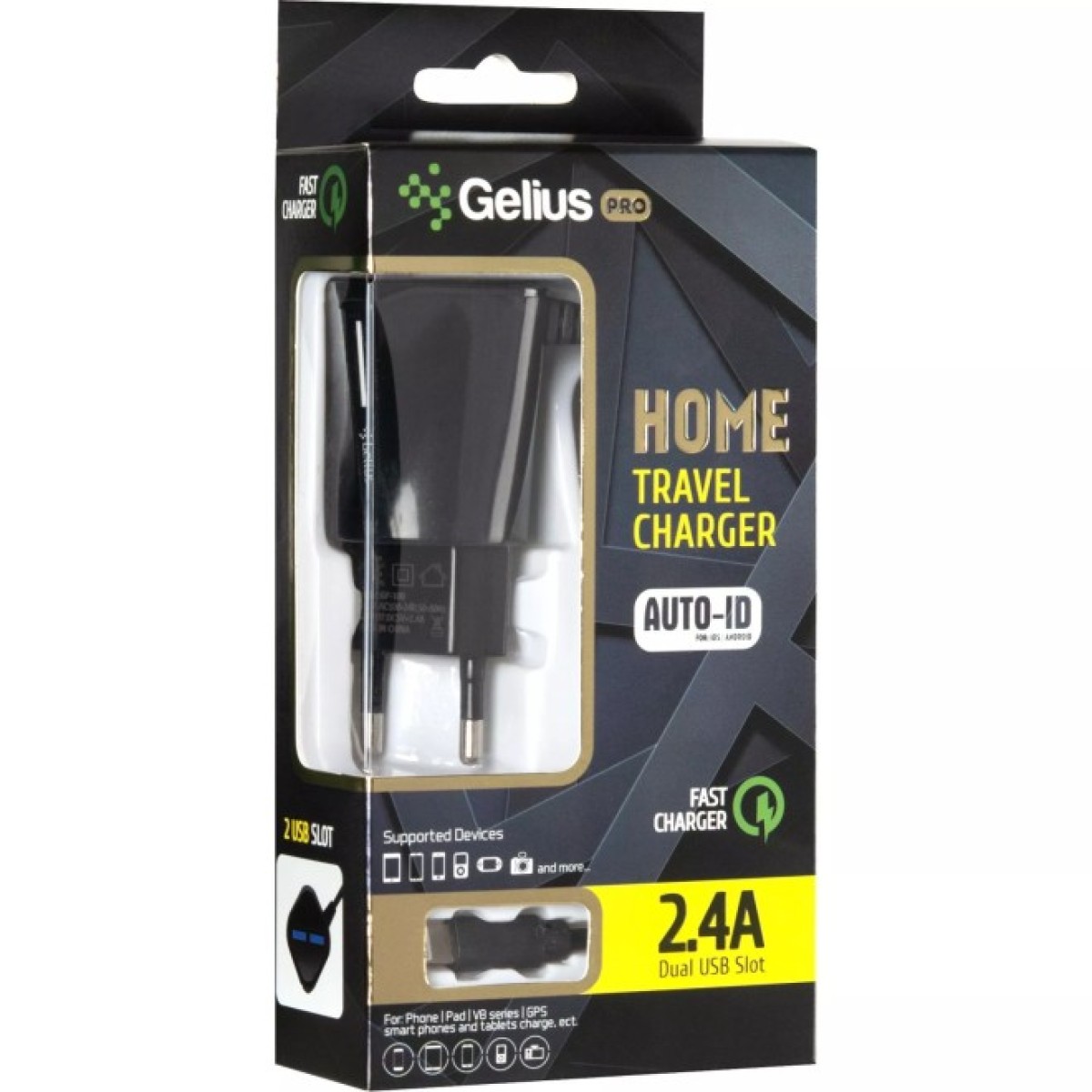 Зарядний пристрій Gelius Pro Edition Auto ID 2USB + Cable iPhone 8 2.4A Black (00000072153) 98_98.jpg - фото 2