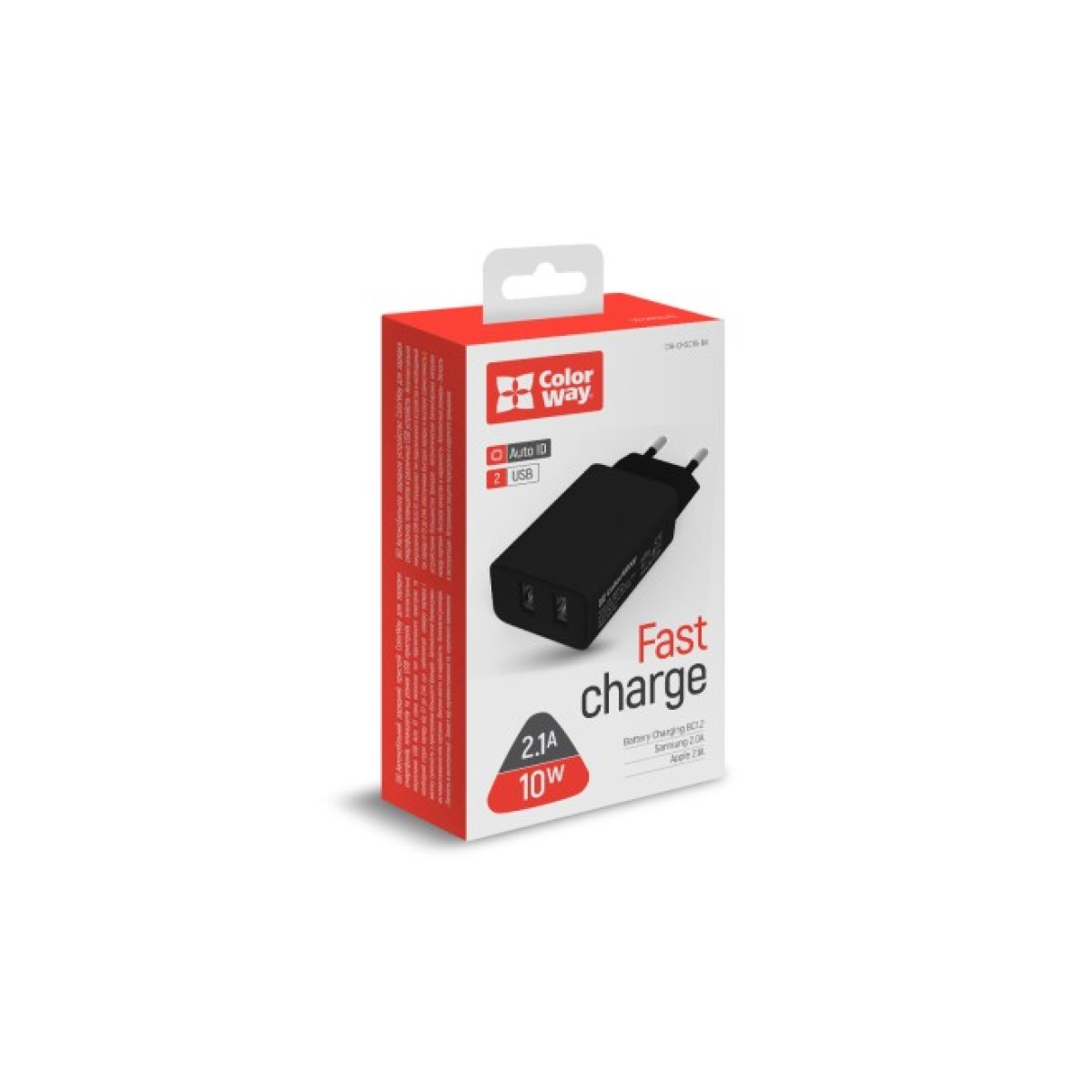 Зарядний пристрій ColorWay 2USB AUTO ID 2.1A (10W) black (CW-CHS015-BK) 98_98.jpg - фото 4