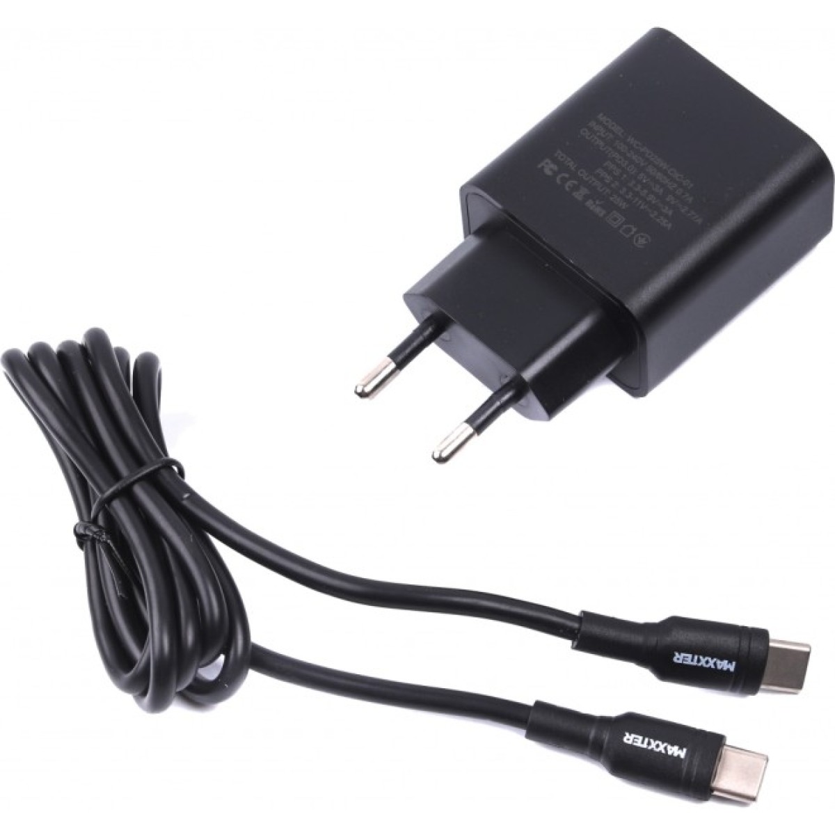 Зарядний пристрій Maxxter 1 USB Type-C + cable Type-C to Type-C (WC-PD25W-CtC-01) 98_98.jpg - фото 2