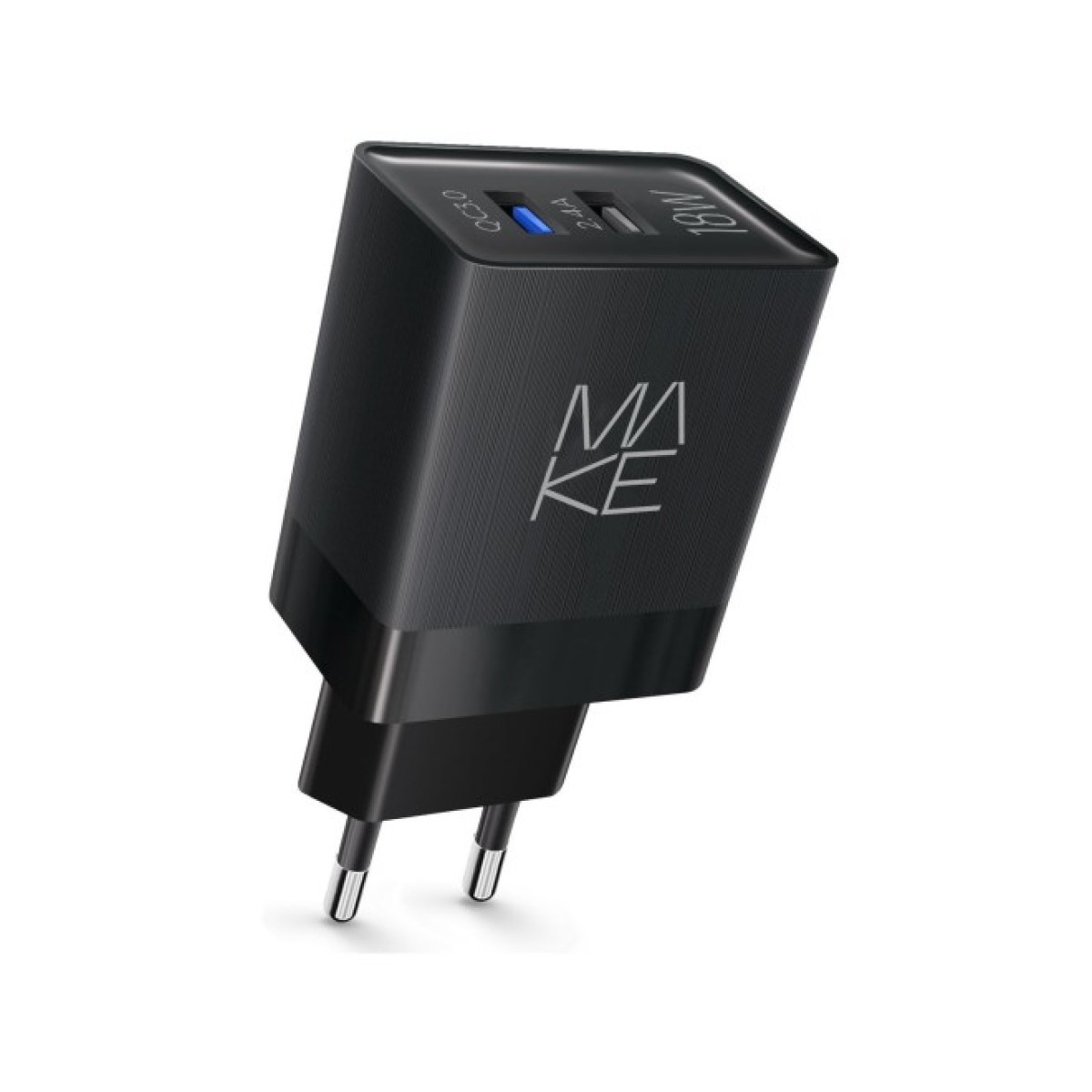 Зарядний пристрій MAKE 18W QC3.0+2.4A Black (MCW-322QBK) 256_256.jpg