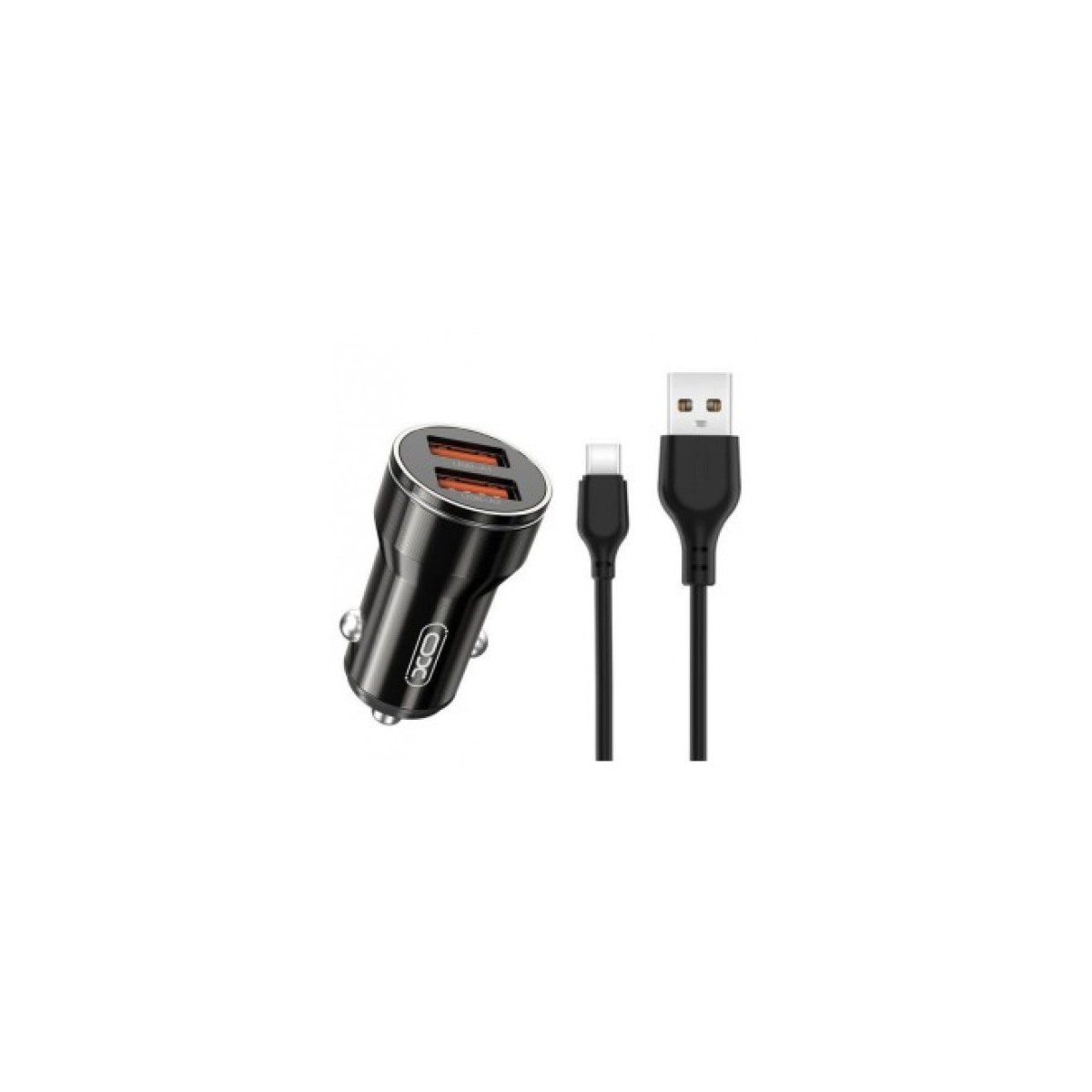 Зарядний пристрій XO CC48 Smart Metal 2USB + cable MicroUSB Type-C (XO-CC48с-BK) 256_256.jpg