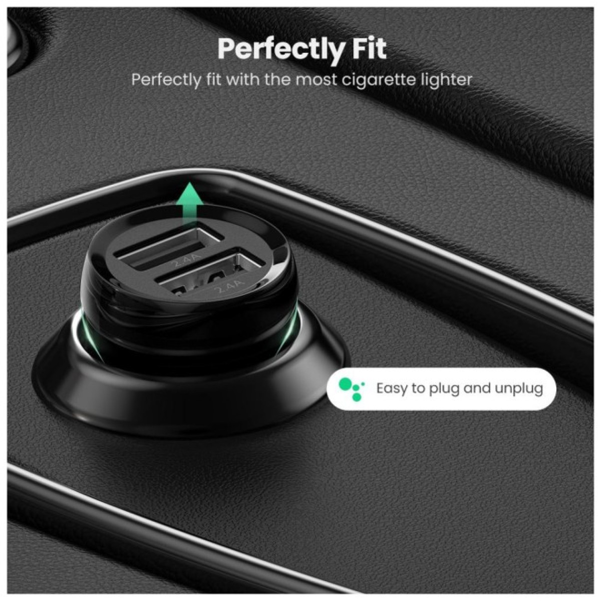 Зарядний пристрій Ugreen ED018 24W 2xUSB Car Charger (Black) (50875) 98_98.jpg - фото 2