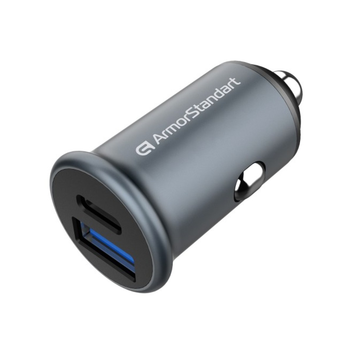 Зарядний пристрій Armorstandart Car USB Type-C PD20W + USB QC 3.0 Grey (ARM65439) 256_256.jpg