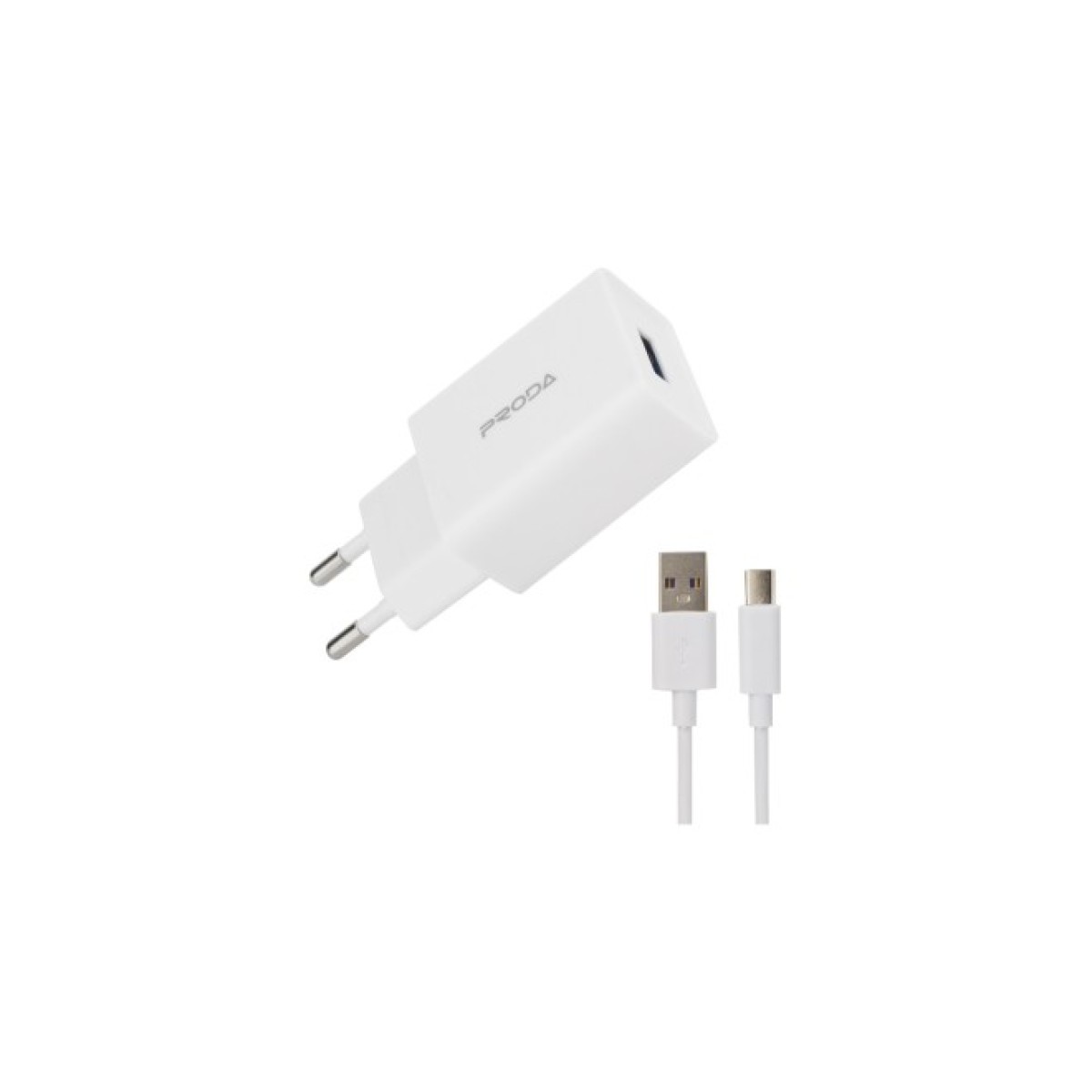 Зарядний пристрій Proda USB 2,4A + USB Type-C cable (PD-A43a-WHT) 256_256.jpg