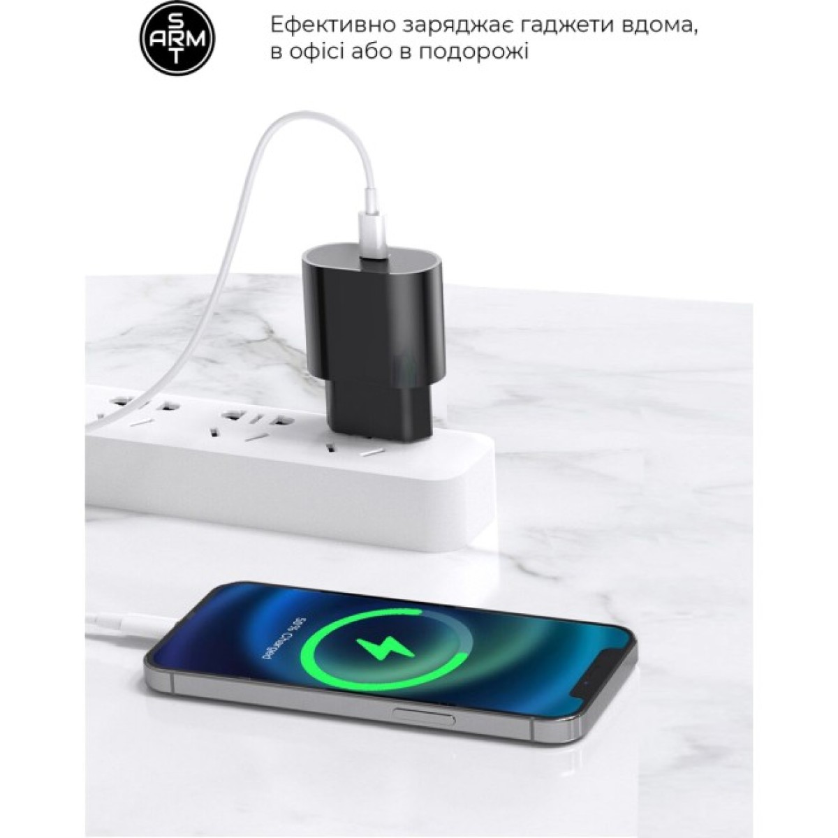 Зарядний пристрій Armorstandart ABMHJ83 20W USB-C Power Adapter Black (ARM61365) 98_98.jpg - фото 4