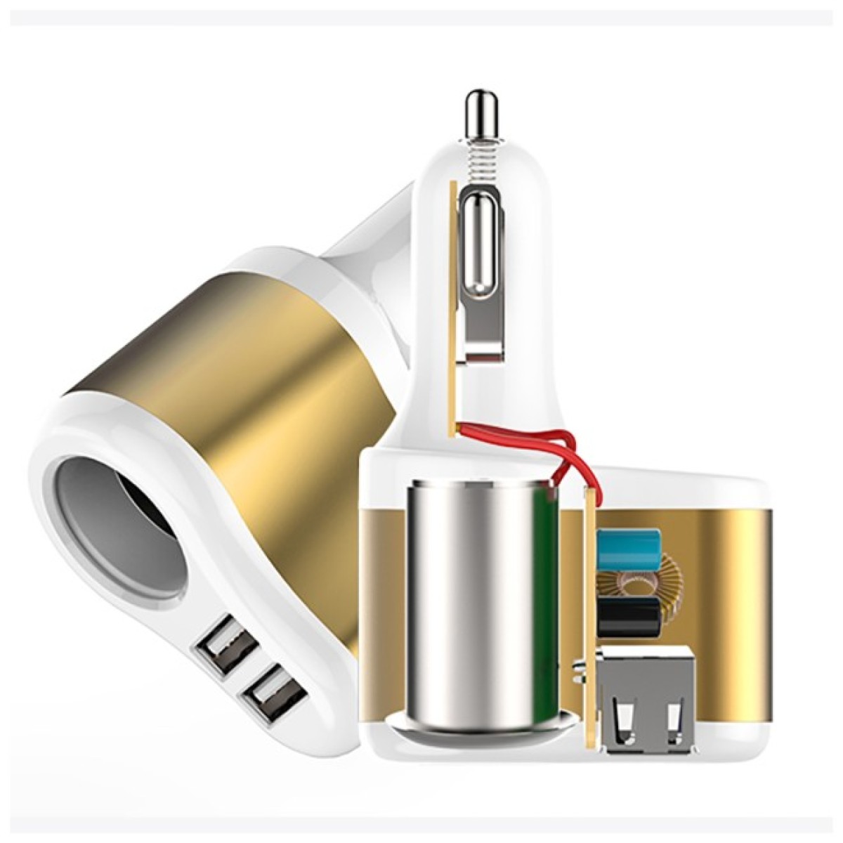 Зарядний пристрій XoKo CC-303 2 USB 2.1A Gold / White (CC-303-GDWH) 98_98.jpg - фото 5