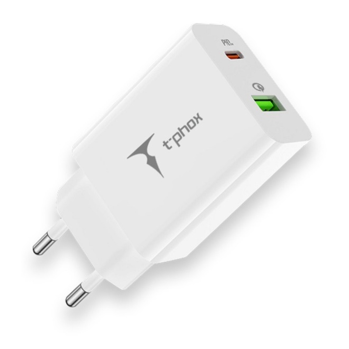 Зарядний пристрій T-Phox Speedy 20W 2Ports Type-C+USB Charger (White) (Speedy 20W PD+USB) 256_256.jpg