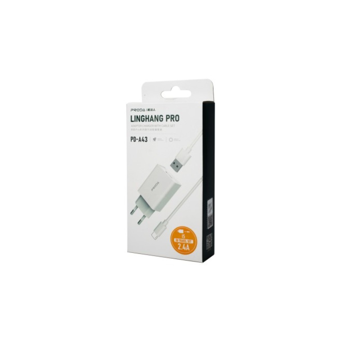 Зарядний пристрій Proda USB 2,4A + USB Lightning cable (PD-A43i-WHT) 98_98.jpg - фото 2