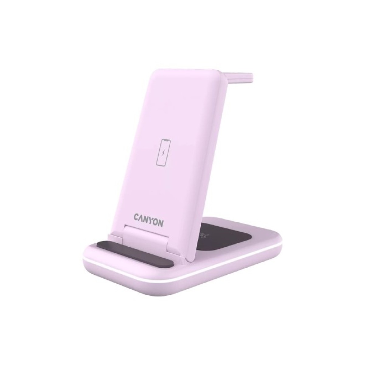 Зарядний пристрій Canyon WS-304 Foldable 3in1 Wireless charger Iced Pink (CNS-WCS304IP) 98_98.jpg - фото 1