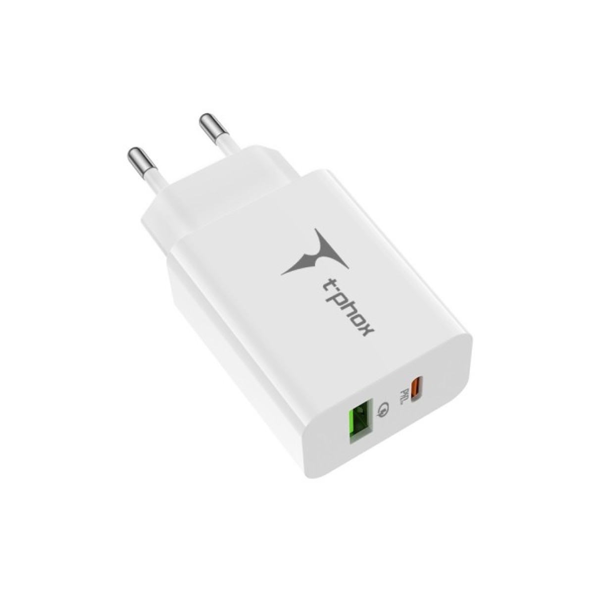 Зарядний пристрій T-Phox Speedy 20W 2Ports Type-C+USB Charger (White) (Speedy 20W PD+USB) 98_98.jpg - фото 2