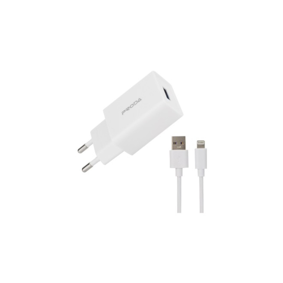 Зарядний пристрій Proda USB 2,4A + USB Lightning cable (PD-A43i-WHT) 256_256.jpg