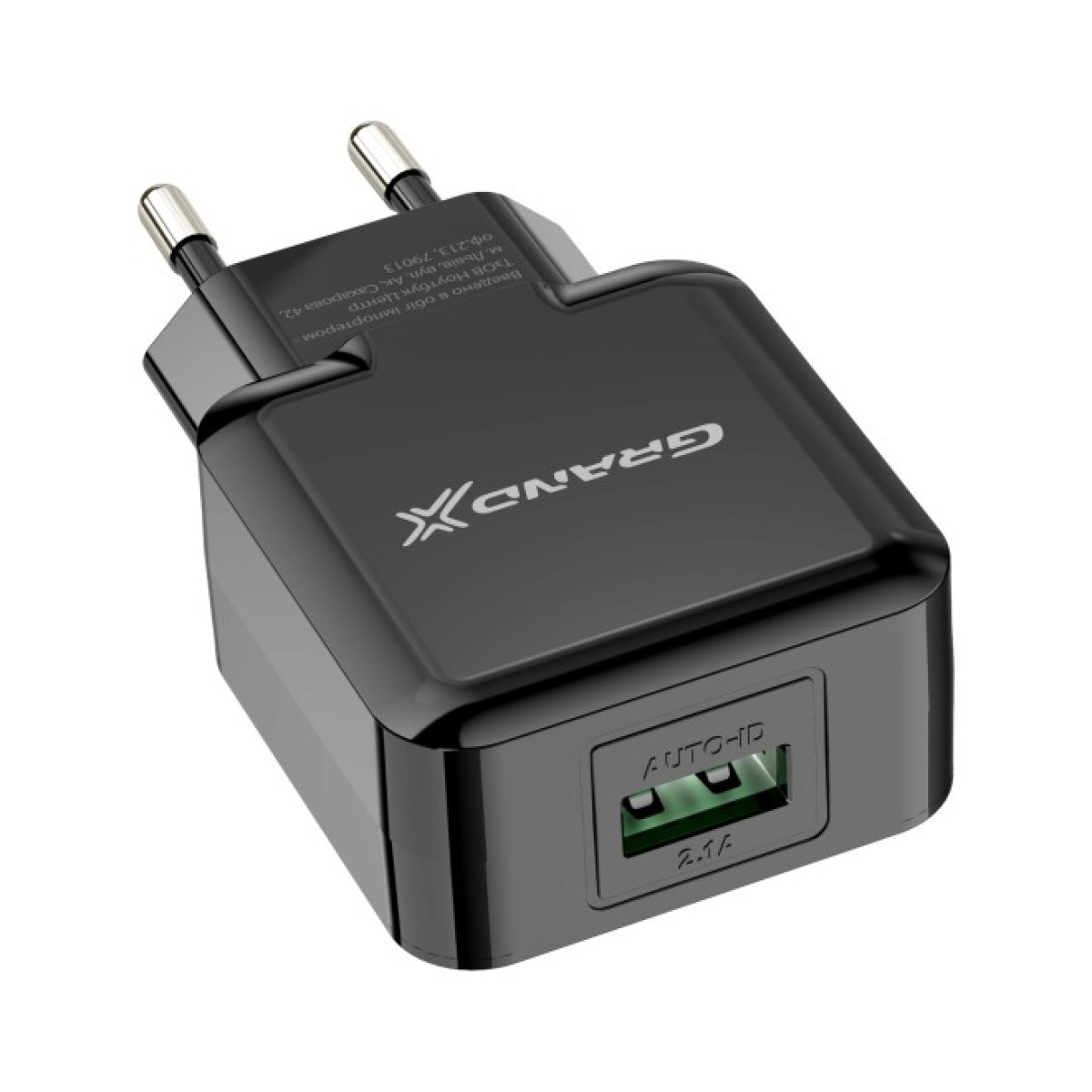 Зарядний пристрій Grand-X 1*USB, 2,1A, Black, + cable USB -> Lightning, Cu, 2.1А, 1m (CH03LTB) 98_98.jpg - фото 4